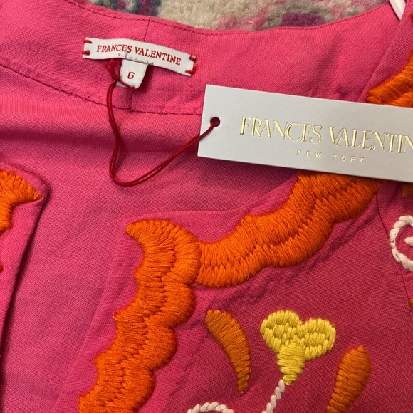 FRANCES VALENTINE Peacock Caftan NWT size 6 pink/coral $600 - Picture 8 of 9